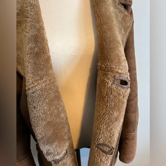 ✨Free Shipping✨ 1970's Vintage Morlands Sheepskin Unisex Tan Coat - Picture 7 of 17